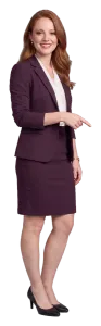 Erin Calder pointing down to the list below