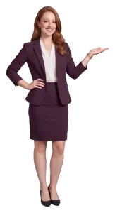 Erin Calder pointing the way with an open hand